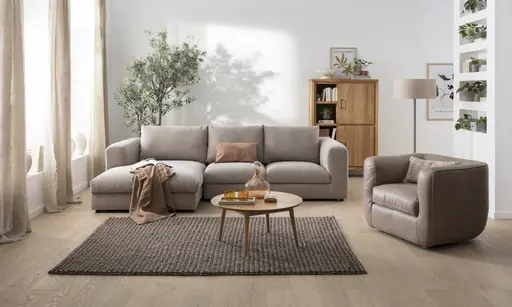 Polsterecke Natura Stormy 170 x 305 cm Stoff Lapis Khaki